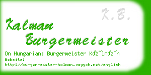 kalman burgermeister business card